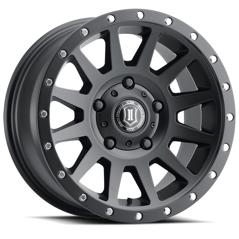 ICON Alloys Compression Satin Black 17x8.5 5x150 25mm Offset 5.75" BS (2017855557SB)