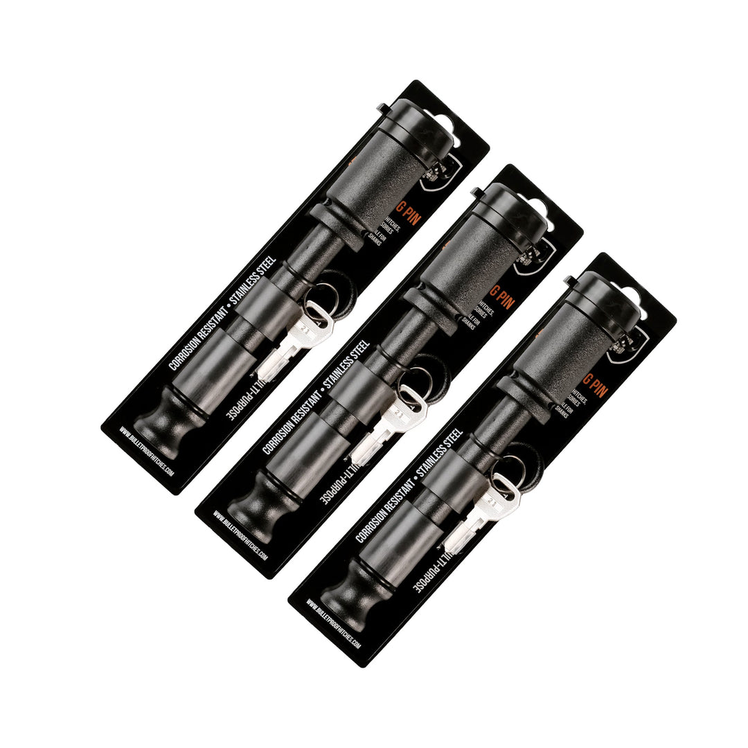 BulletProof Black Ops 5/8" Locking Pin 3-Pack Keyed Alike (BLACKBPLP3)