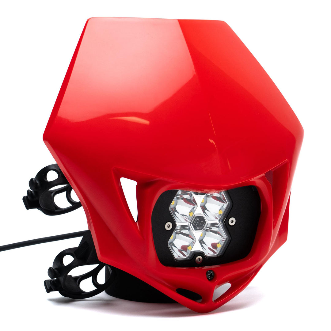 Squadron 2.0 Sport Motorcycle (D/C) LED Headlight Kit w/Shell Universal Red Spot Clear 84-7000-4R