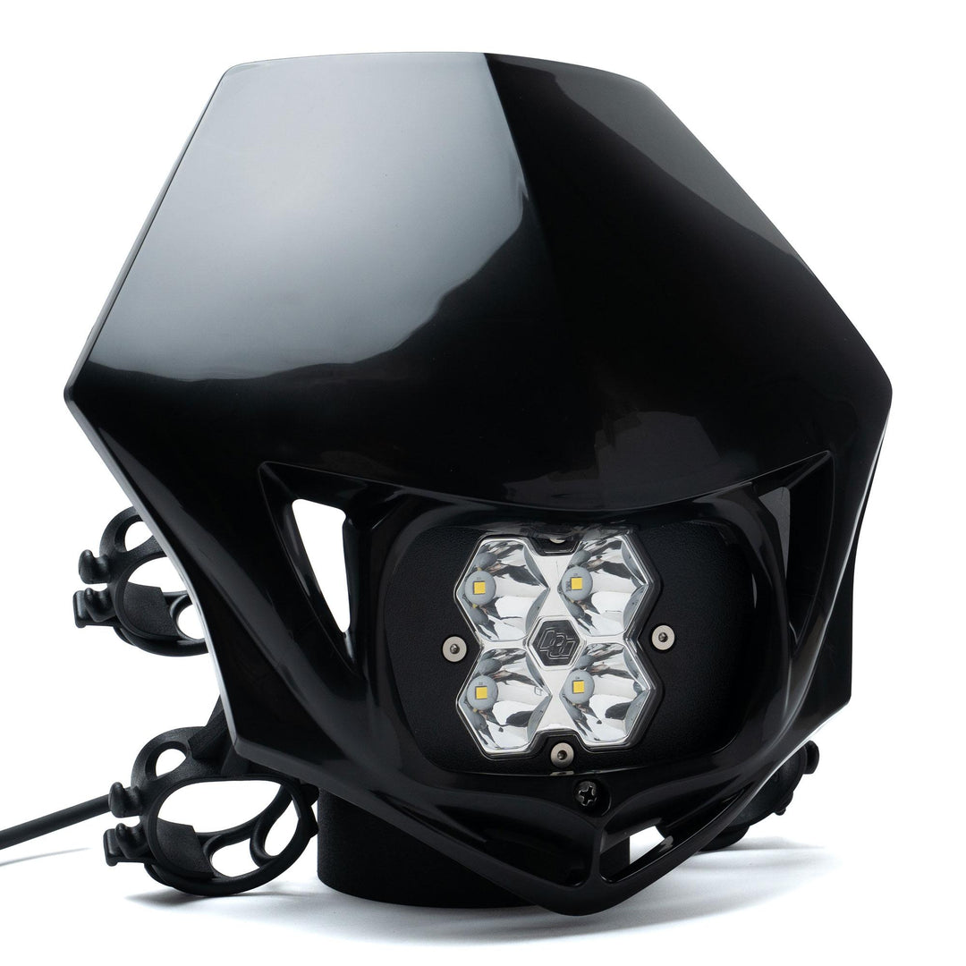 Squadron 2.0 Sport Motorcycle (A/C) LED Headlight Kit w/Shell Universal Black Spot Clear 84-7000-BKAC