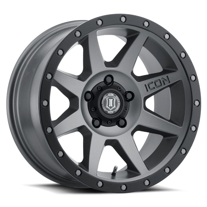ICON Alloys Rebound Titanium 17x8.5 5x4.5 0mm Offset 4.75" BS (1817856547TT)