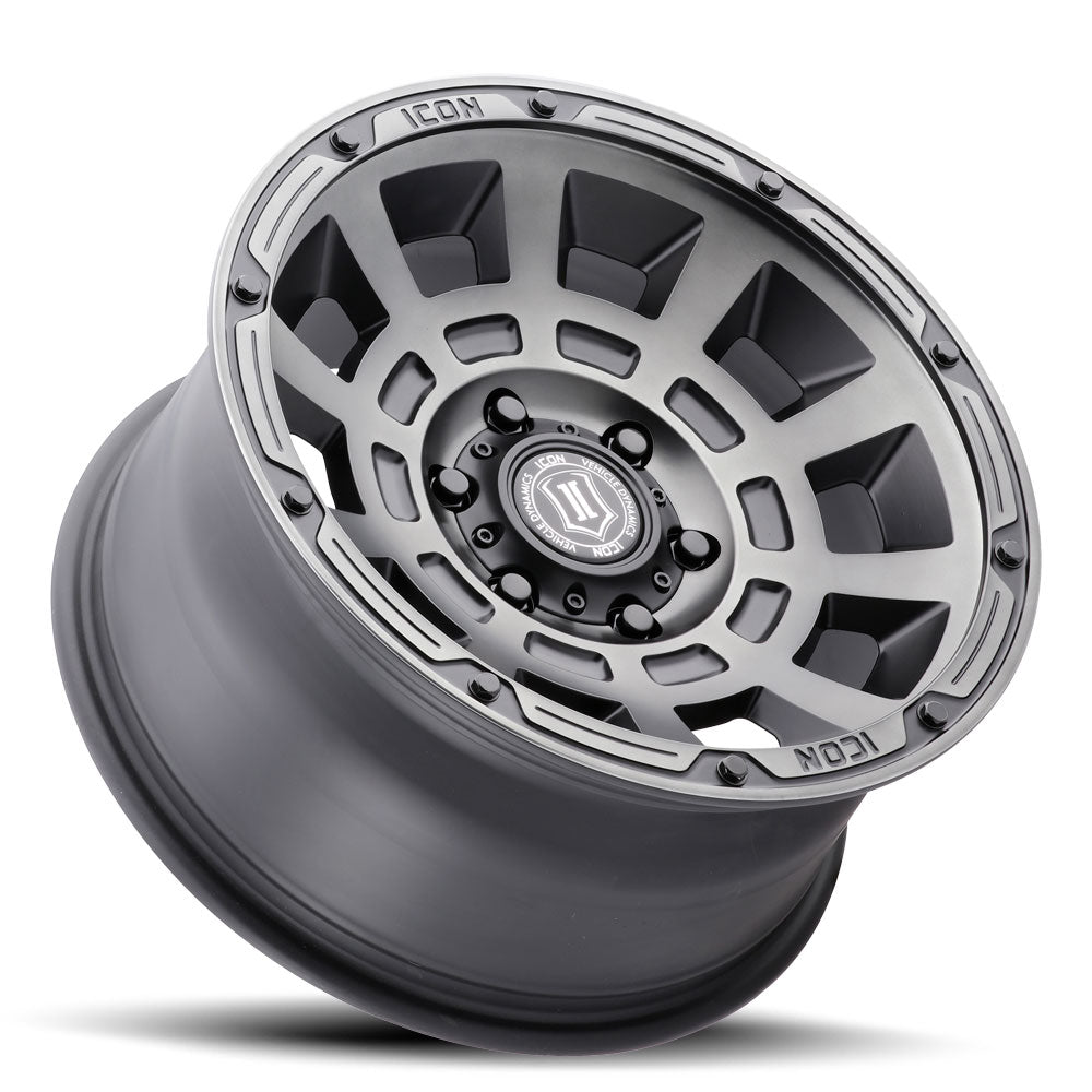 ICON Alloys Thrust Smoked Satin Black 17x8.5 /5x150 25mm Offset 5.75" BS (2817855557SSBT)