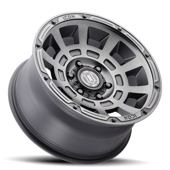 ICON Alloys Thrust Smoked Satin Black 17x8.5 /5x150 25mm Offset 5.75" BS (2817855557SSBT)