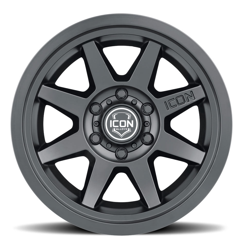 ICON Alloys Rebound SLX Satin Black 17x8.5 5x5 -6mm Offset 4.5" BS (1917857345SB)