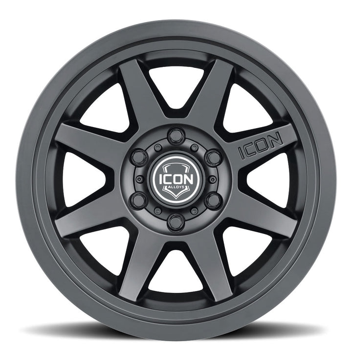 ICON Alloys Rebound SLX Satin Black 17x8.5 5x5 -6mm Offset 4.5" BS (1917857345SB)