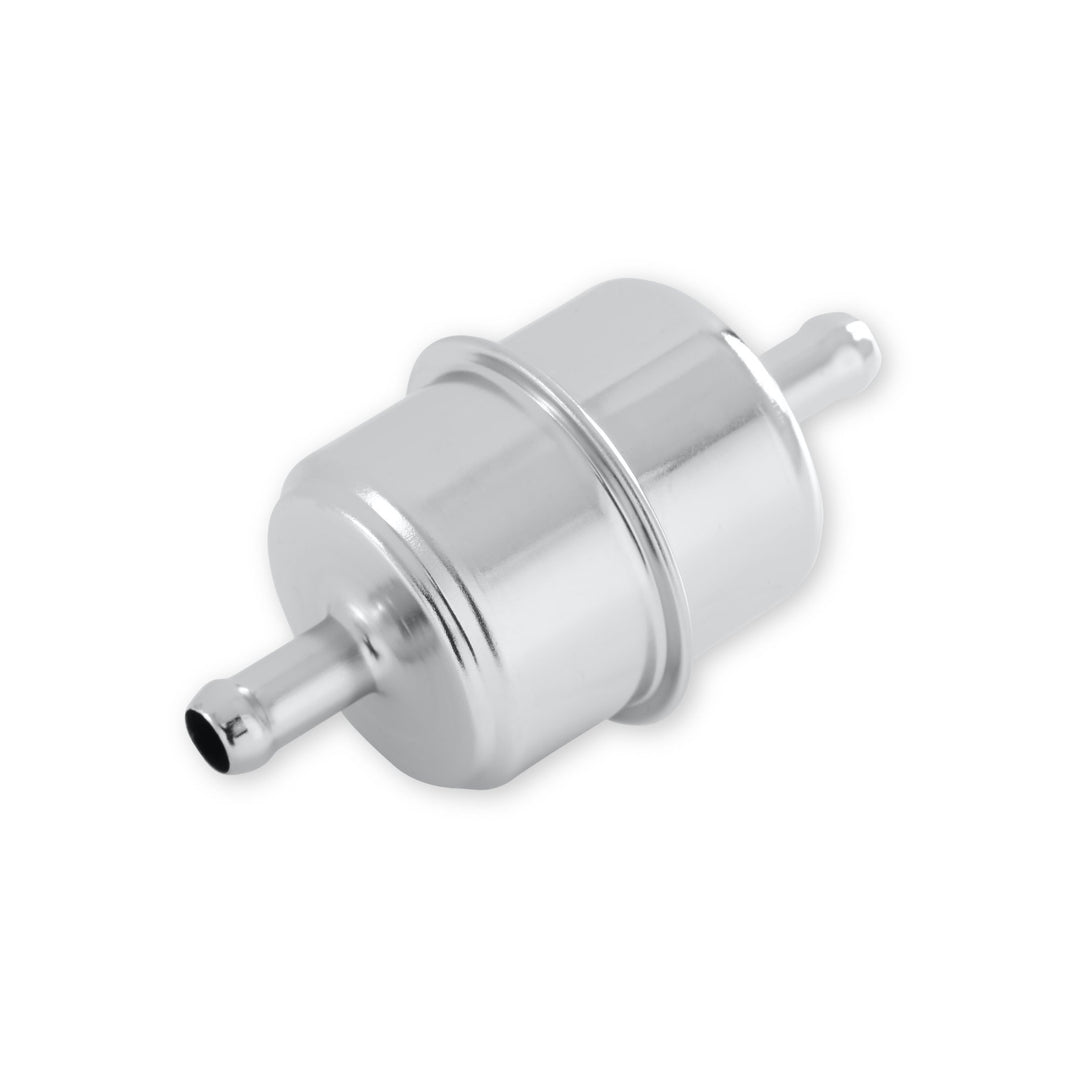Mr. Gasket Chrome Fuel Filter - Fits 3/8 Inch Hose | SKU 9746