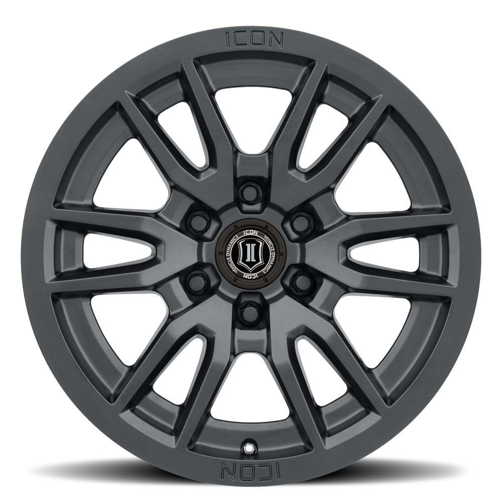 ICON Alloys Vector 6 Satin Black 17x8.5 6x135 6mm Offset 5" BS (2417856350SB)