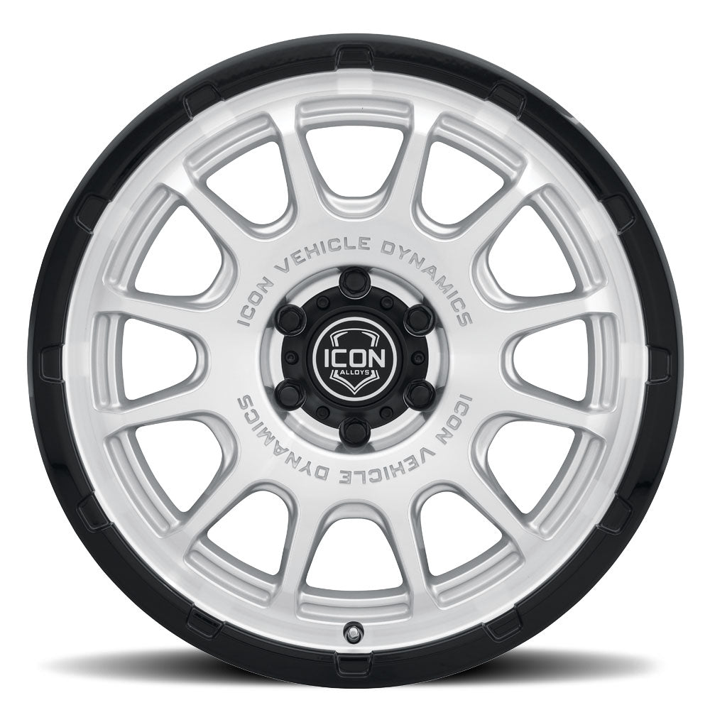 ICON Alloys Rancho Silver Machined w/ Gloss Black Lip 20x9 6x5.5 16mm Offset 5.625" BS