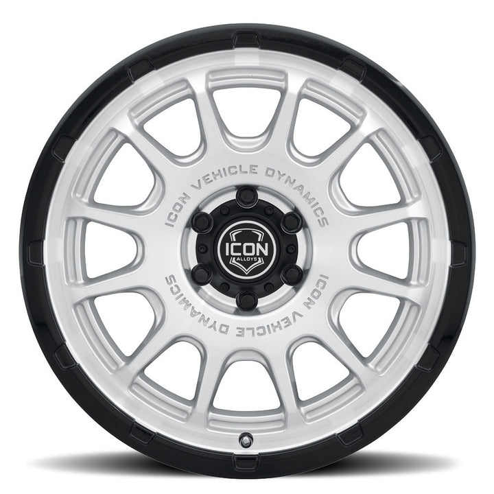 ICON Alloys Rancho Silver Machined w/ Gloss Black Lip 20x9 6x135 16mm Offset 5.625" BS