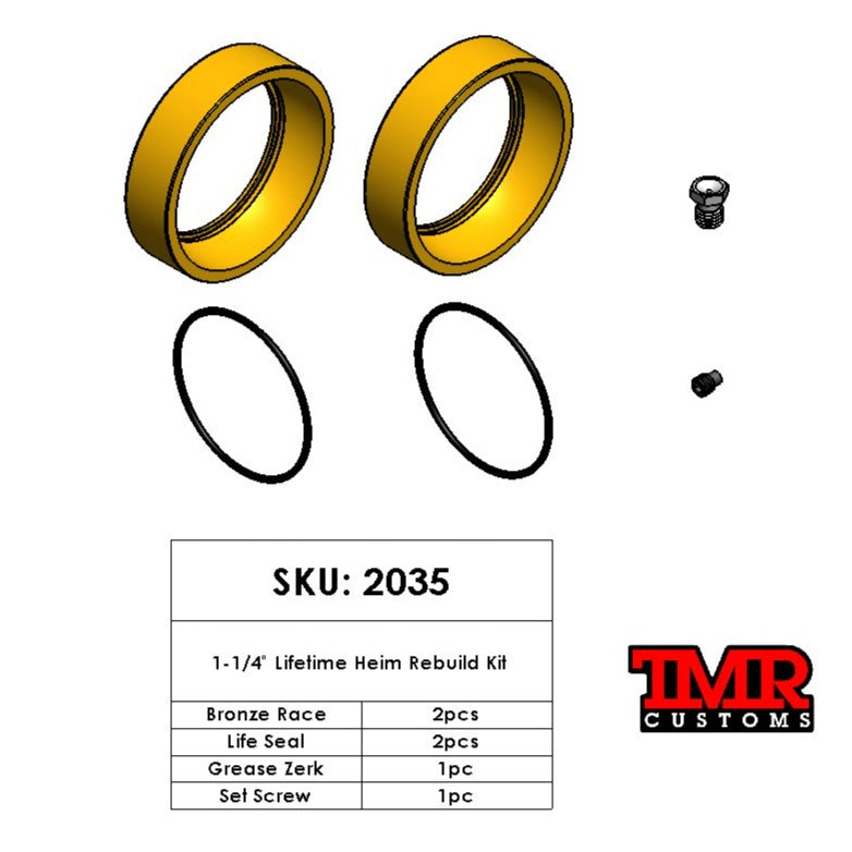 TMR Customs 1-1/4" Lifetime Heim Replacement Master Rebuild Kit 2035