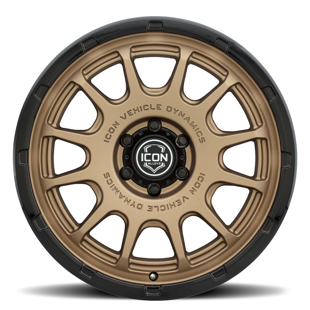 ICON Alloys Rancho Satin Bronze w/ Gloss Black Lip 20x9 5x150 16mm Offset 5.625" BS