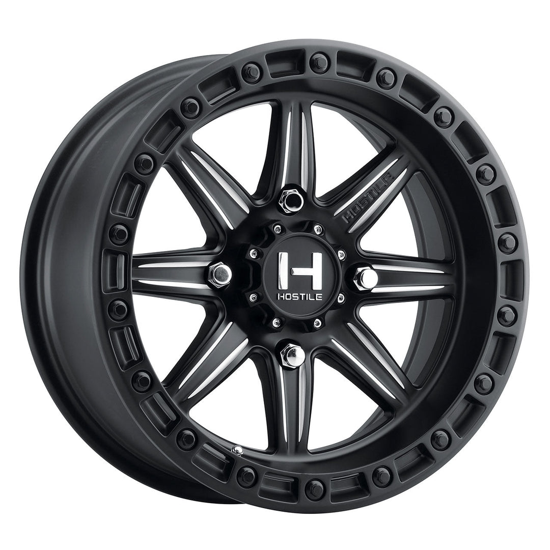 Hostile H109 Alpha UTV | 15x10 | 4 On 137 | Offset 0 | Satin Black with CNC Machined Detailing | SKU H109-1510413754M