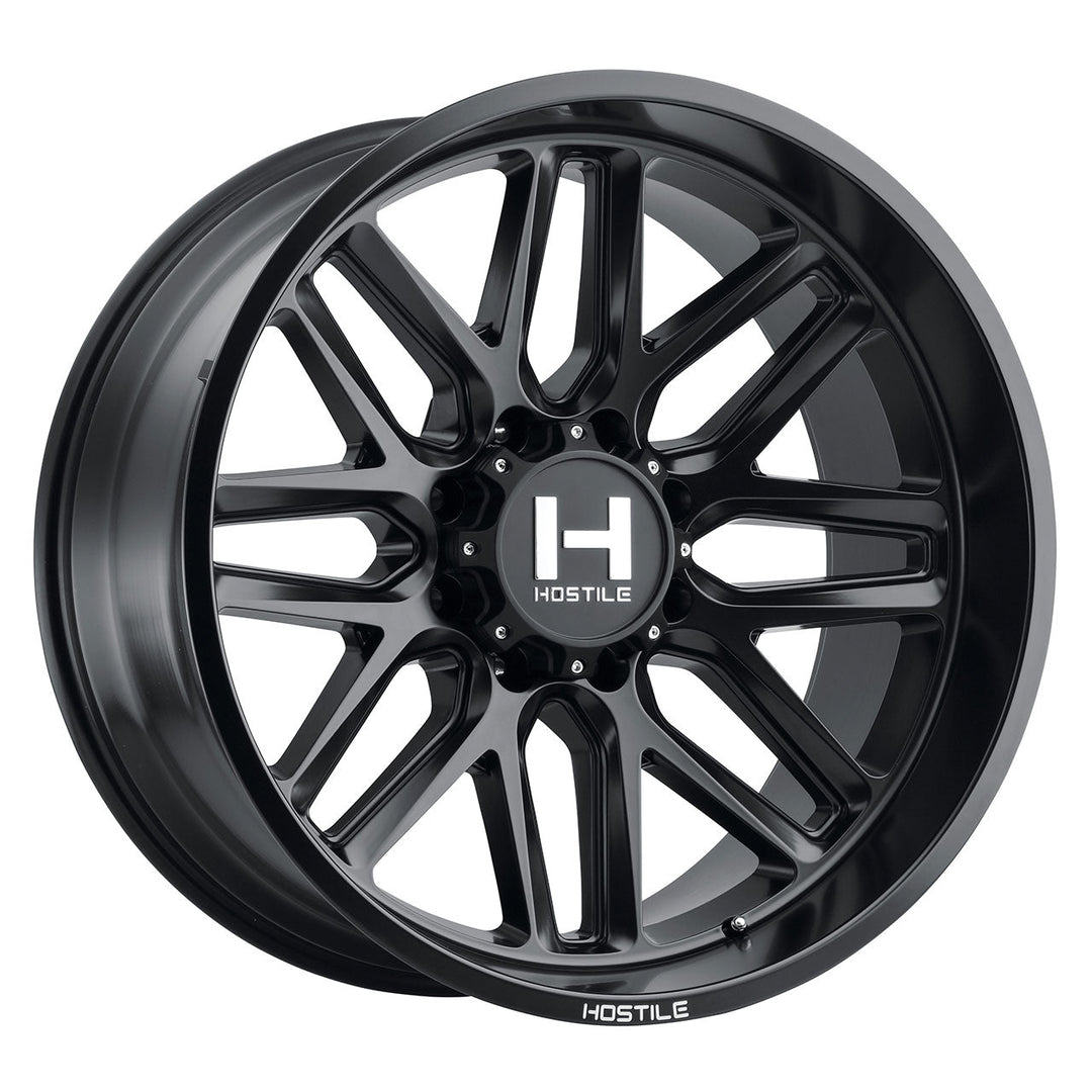 Hostile H120 Vulcan | 20x10 | 8 On 165.1 | Offset -19 | Satin Black | SKU H120-2010816547BB