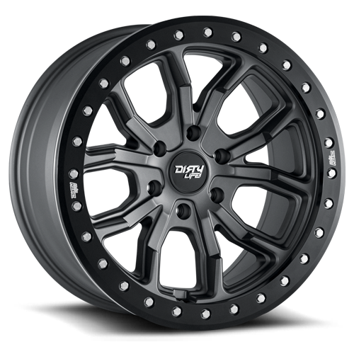 Dirty Life Race Wheels DT-1 9303 Satin Gunmetal 17x9 6x139.7 -12mm Wheel | SKU 9303-7983MGT12-HCLL