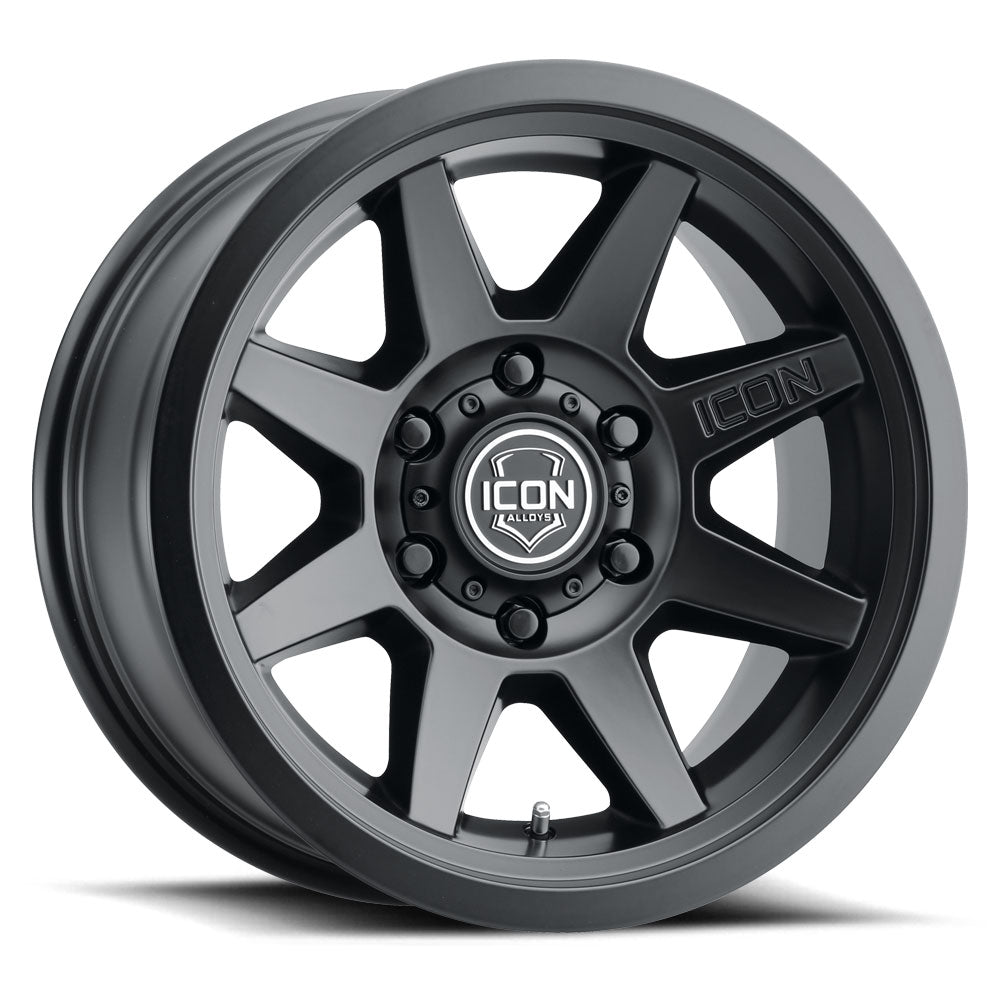 ICON Alloys Rebound SLX Satin Black 17x8.5 5x5 -6mm Offset 4.5" BS (1917857345SB)