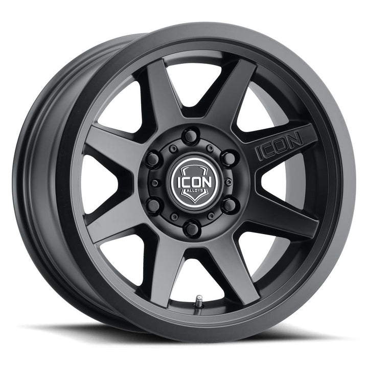 ICON Alloys Rebound SLX Satin Black 17x8.5 5x5 -6mm Offset 4.5" BS (1917857345SB)