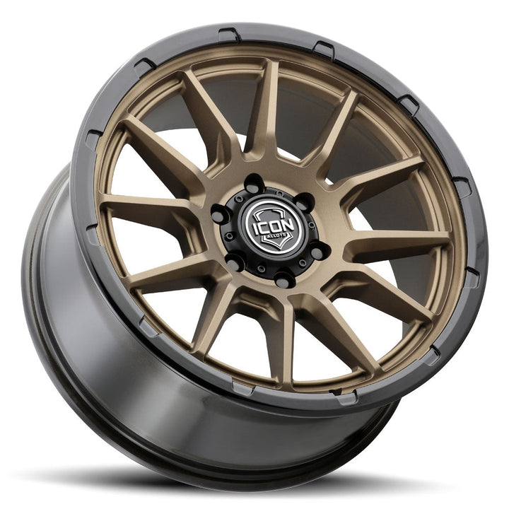 ICON Alloys Cajon Satin Bronze w/ Gloss Black Lip 20x9 5x150 16mm Offset 5.625" BS