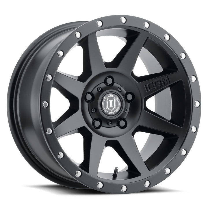 ICON Alloys Rebound Satin Black 17x8.5 5 X 4.5 0MM Offset 4.75" BS (1817856547SB)