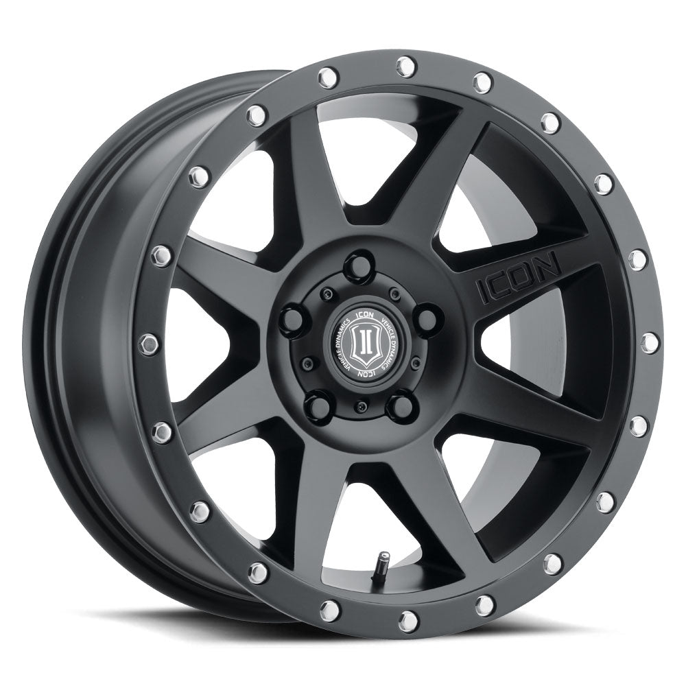 ICON Alloys Rebound Satin Black 17x8.5 5x5.5 0mm Offset 4.75" BS (1817858547SB)
