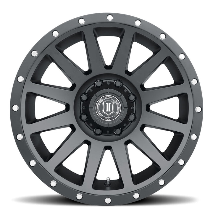 ICON Alloys Compression Satin Black 20x10 8x6.5 -19mm Offset 4.75" BS (2020108047SB)