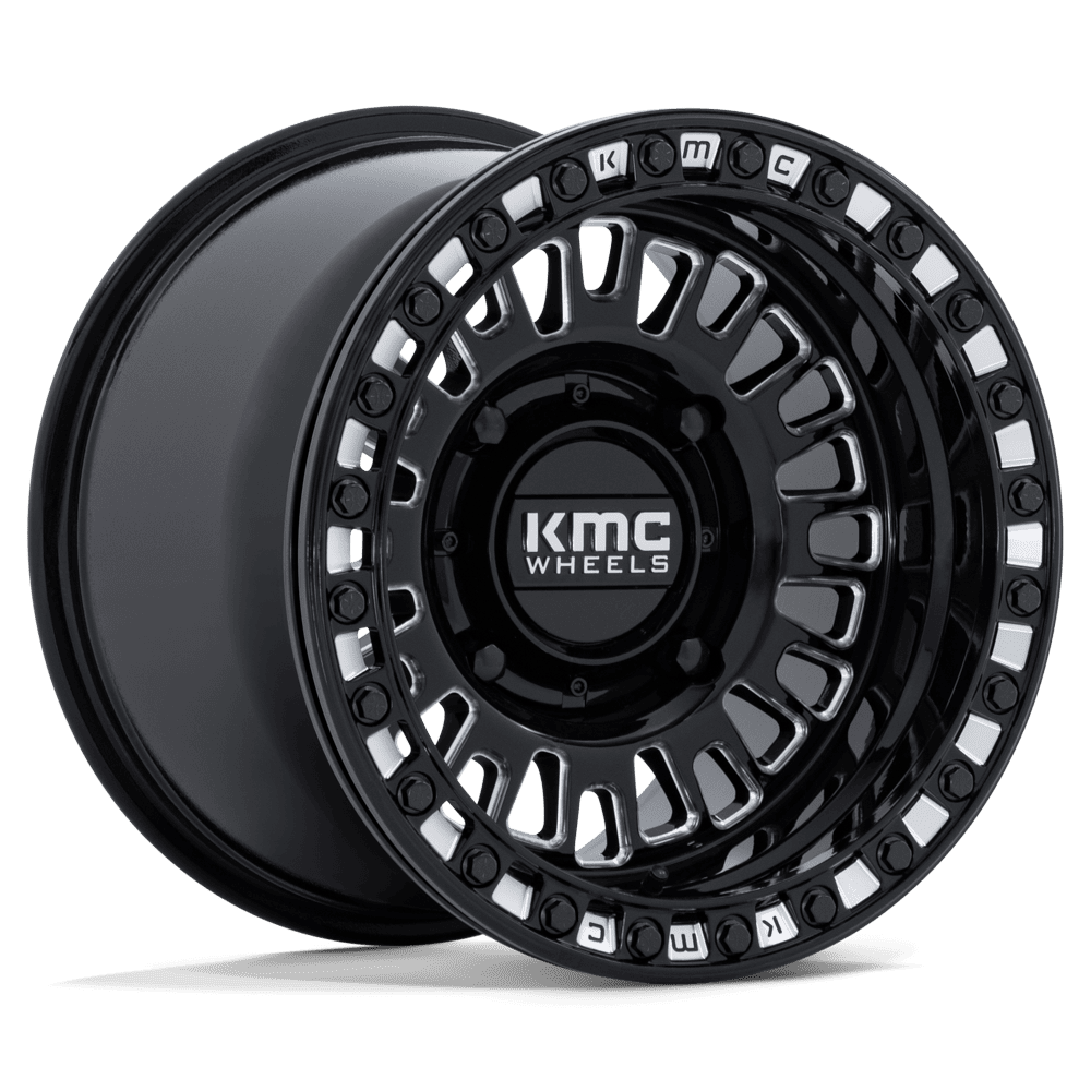 KMC KS242 Aztec UTV Beadlock Wheel - Gloss Black Milled