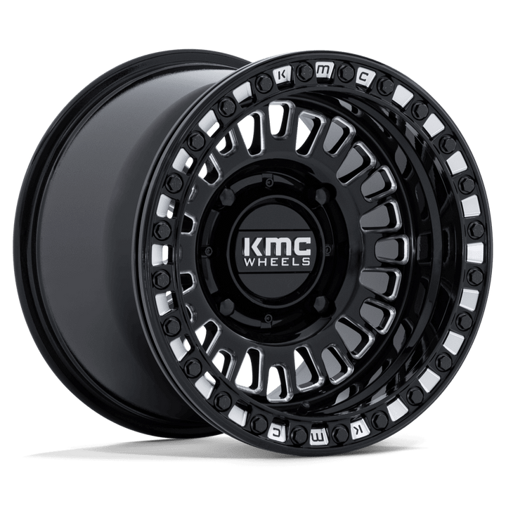 KMC KS242 Aztec UTV Beadlock Wheel - Gloss Black Milled