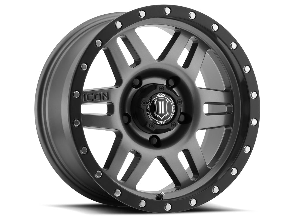 ICON Alloys Six Speed Gun Metal 17x8.5 6x5.5 0mm Offset 4.75" BS (1417858347GM)