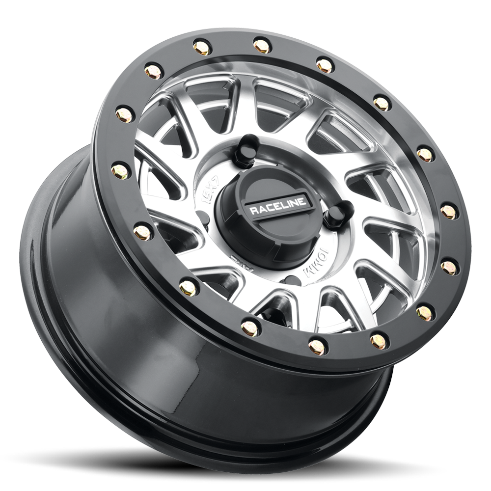 Raceline Squad Beadlock UTV A12SB 15x7 4 on 156 +38 Offset Hyper Silver Satin Black Beadlock Ring