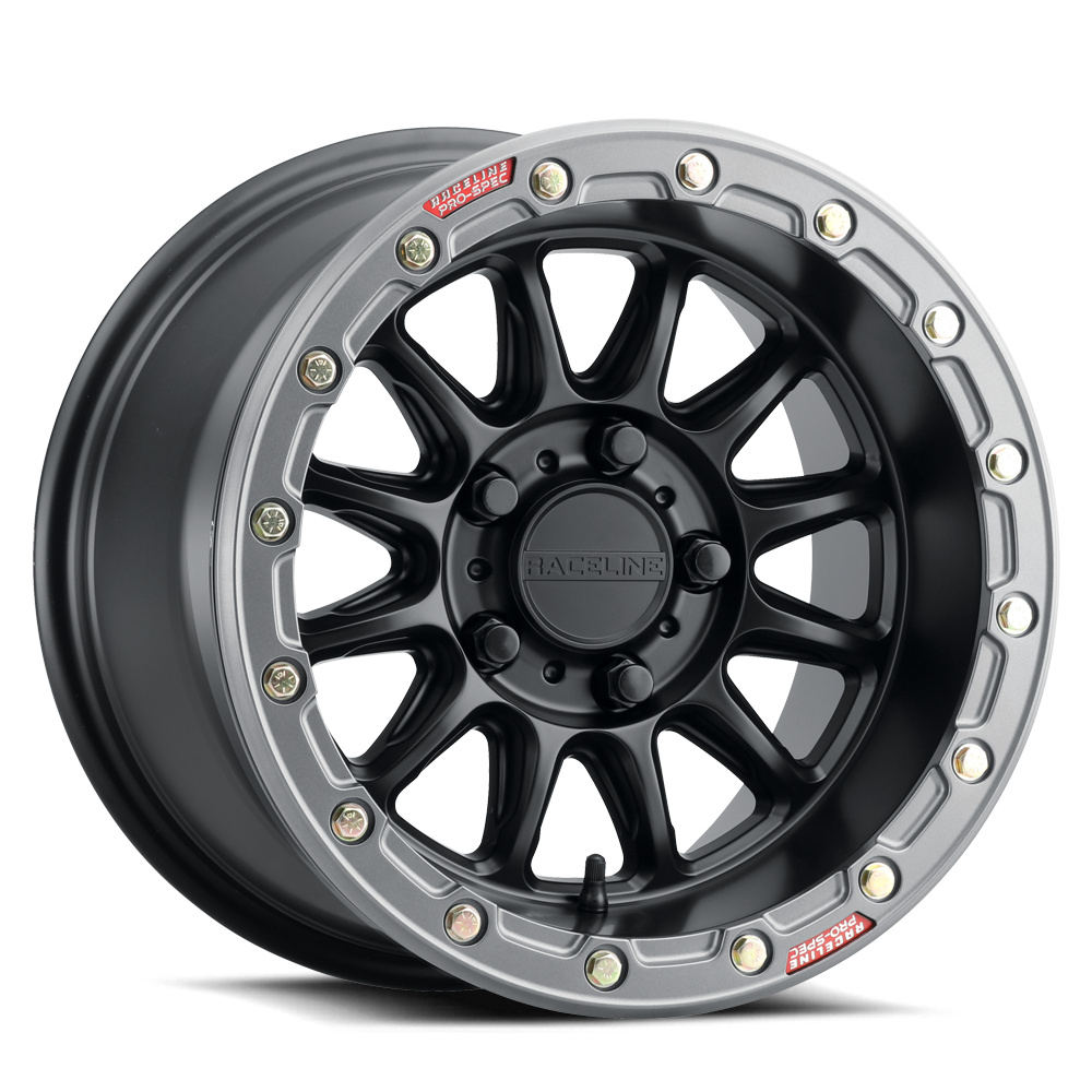 Raceline Alpha Beadlock UTV A14BG 15x10 4 on 137 +10 Offset Satin Black Gunmetal Beadlock Ring