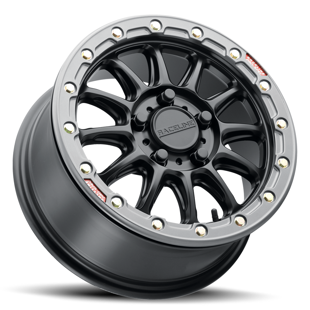 Raceline Alpha Beadlock UTV A14BG 15x10 4 on 137 +10 Offset Satin Black Gunmetal Beadlock Ring