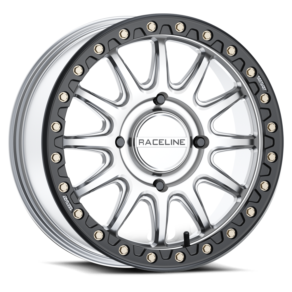 Raceline Alpha Beadlock UTV A14SB 15x10 4 on 137 +10 Offset Hyper Silver Black Beadlock Ring