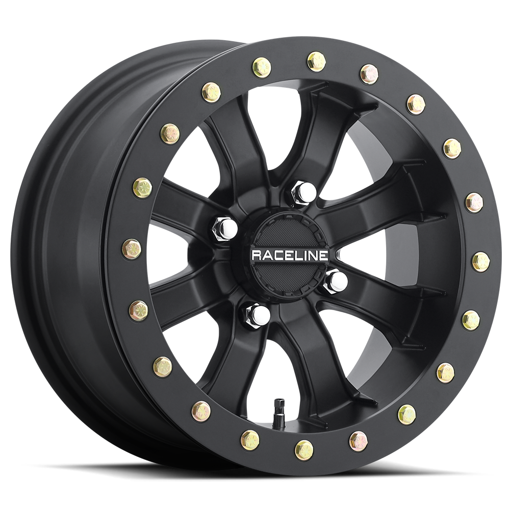 Raceline Black Mamba Beadlock UTV A71B 14x7 4 on 156 +5 Offset Satin Black