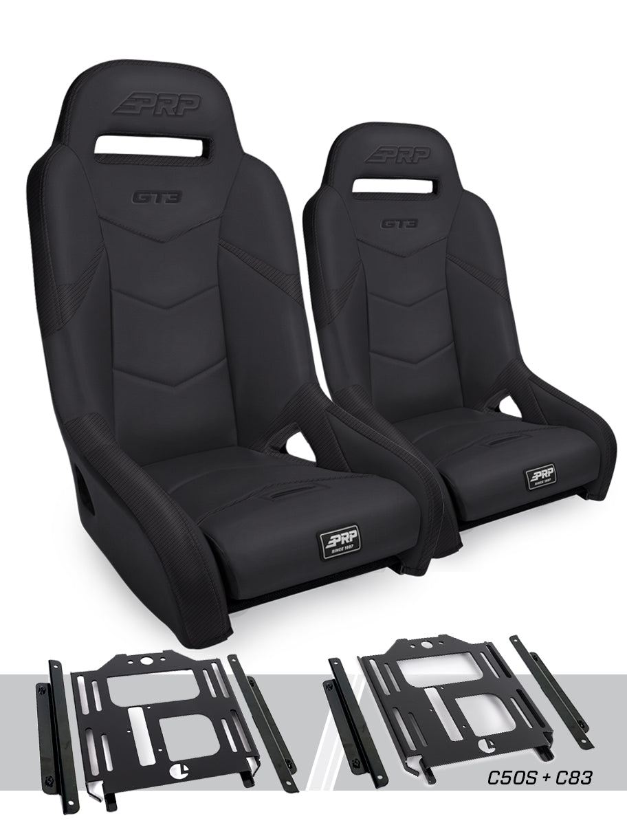 GT3 Suspension Seats Kit for Polaris RZR 570 800 900 Pair Black PRP Seats