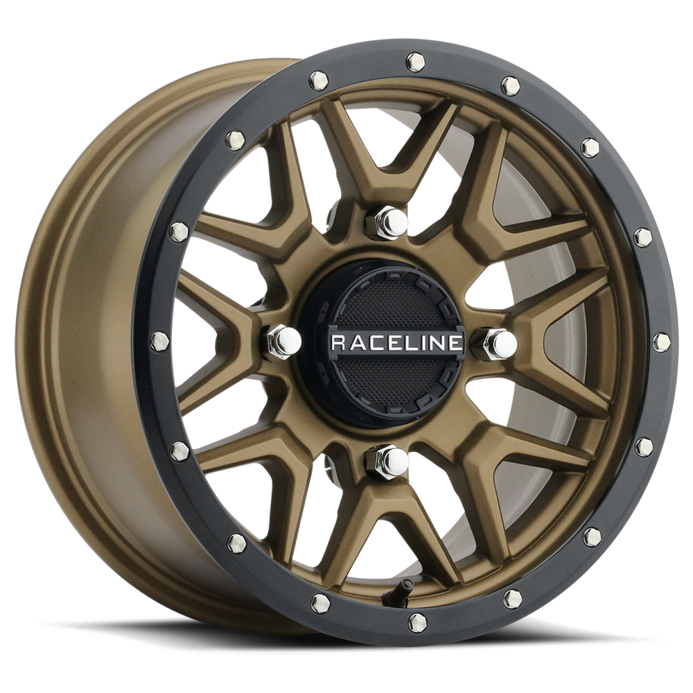 Raceline Krank Simulated Beadlock UTV A94BZ 14x7 4 on 156 +10 Offset Matte Bronze