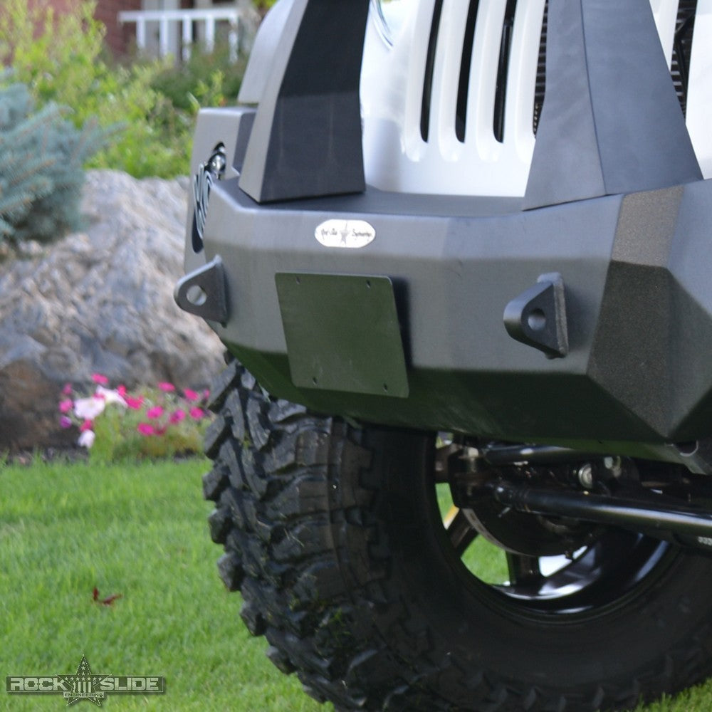 Jeep License Plate Mount For Rigid Series Front Bumper Bolt On Rock Slide Engineering AC-FB-LP