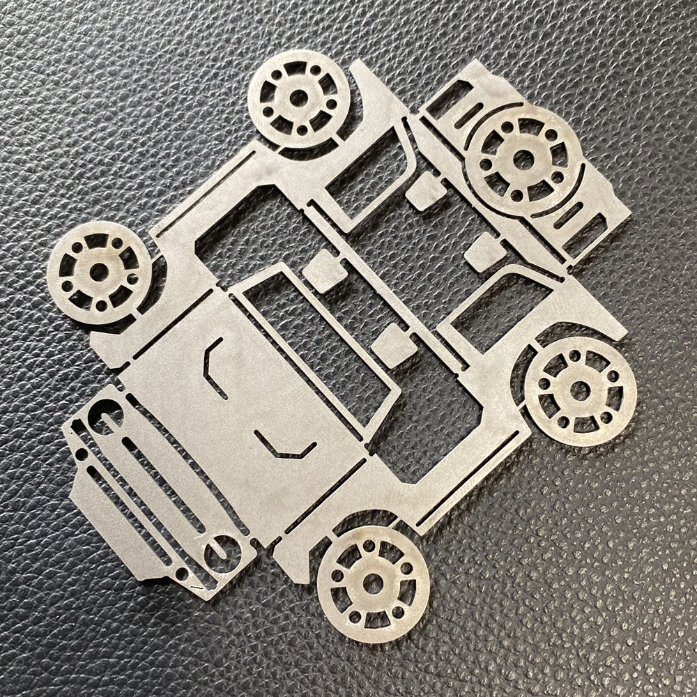 Bronco Business Card Holder Flat Stainless Steel Bendy Bronco Rock Slide Engineering AC-PR-BDB