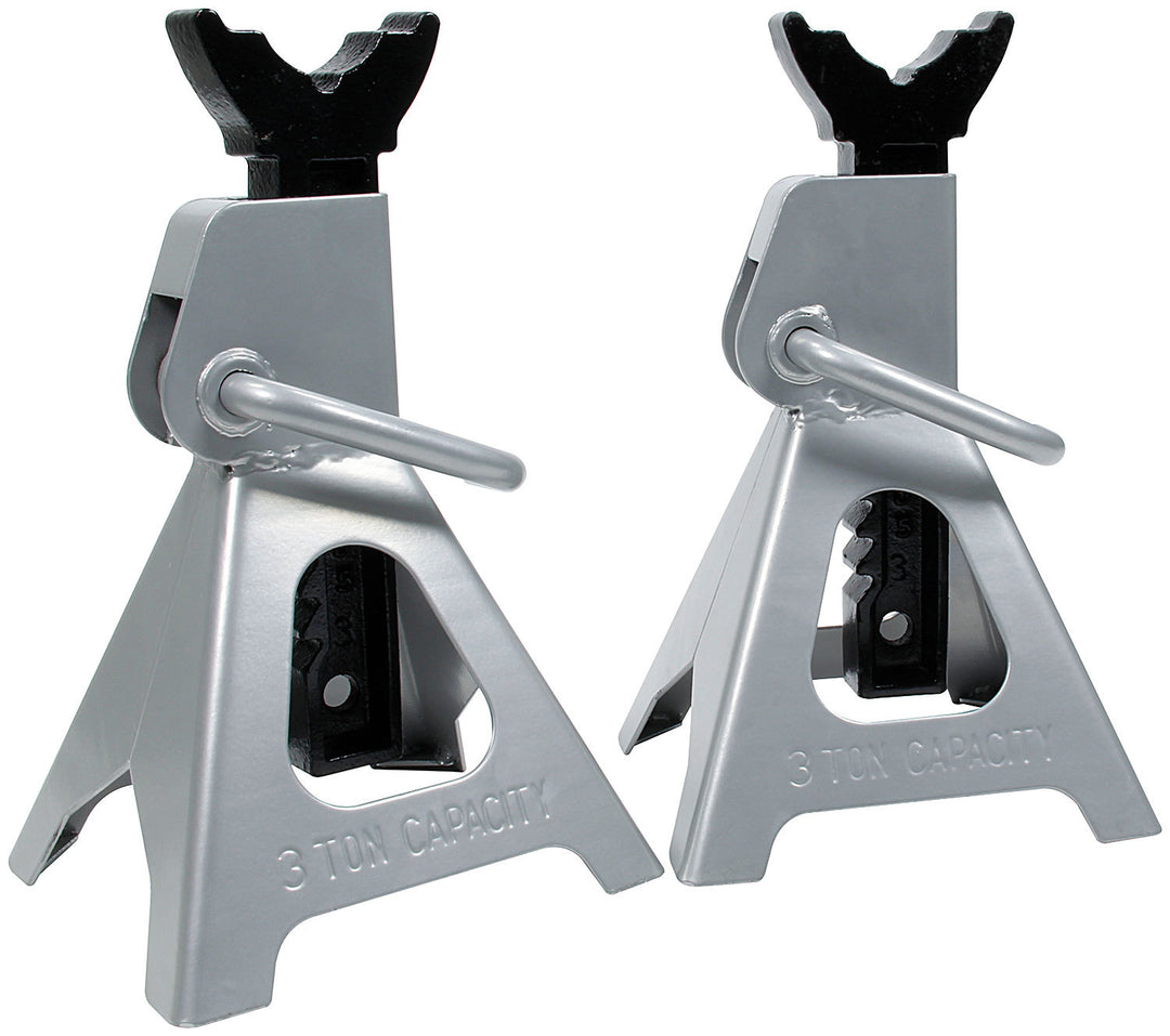 Allstar Jack Stand 12-1/2 to 17-1/2" Tall 7.25 x 7" Rectangle Base Steel Silver Paint Pair ALL10124