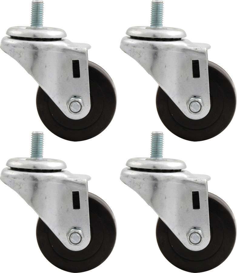 Allstar Engine Cradle Casters Heavy Duty 1/2" Studs 3" Wheels Rubber / Steel Heavy Duty Set of 4 ALL10164