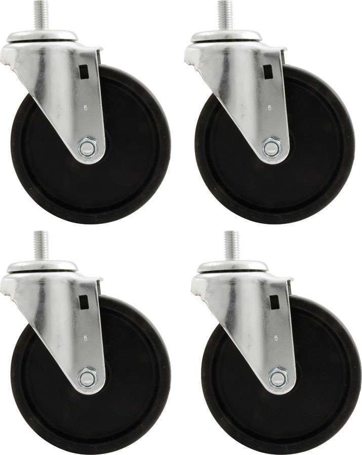 Allstar Engine Cradle Casters Heavy Duty 1-2" Studs 5" Wheels Rubber / Steel Heavy Duty Set of 4 ALL10166