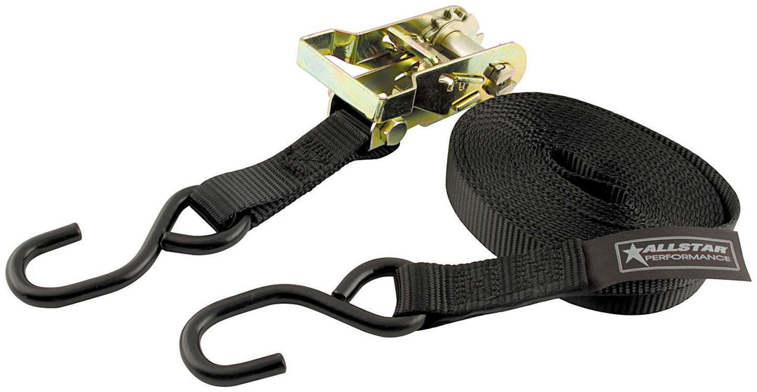 Allstar Ratchet Tie Down Heavy Duty 1" Wide 16 ft 1000 lb Capacity Adjustable Black ALL10182