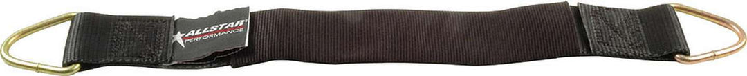 Allstar Axle Tie Down 2" Wide 21" 1660 lb Capacity Round D Rings Nylon Webbing Black ALL10204