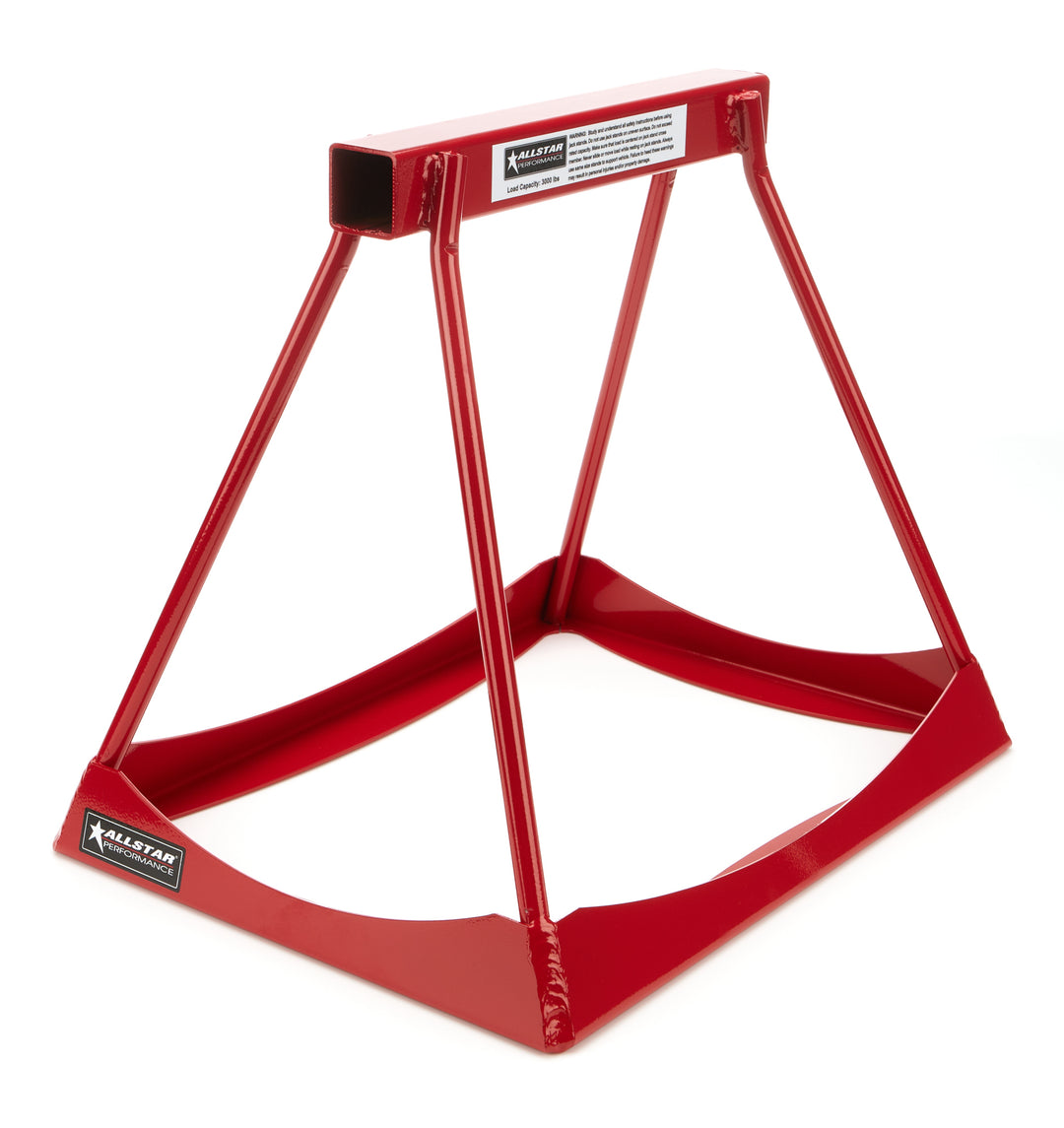 Allstar Jack Stand 14" Tall 12 x 15" Rectangle Base Stackable Steel Red Paint Pair ALL10254