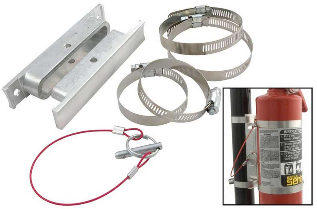 Allstar Fire Extinguisher Mount Clamp-On Tube Mount Quick Release Aluminum / Steel 2-1/2 lb Kit ALL10510