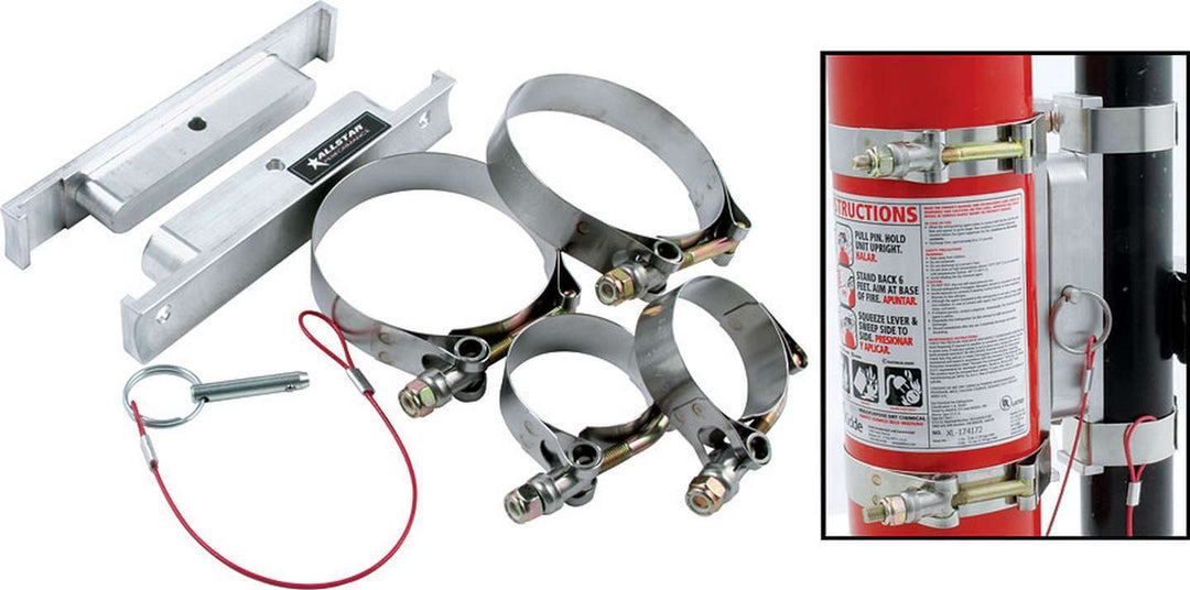 Allstar Fire Extinguisher Mount Clamp-On Tube Mount Quick Release Adjustable Tube Clamp NHRA Kit ALL10512