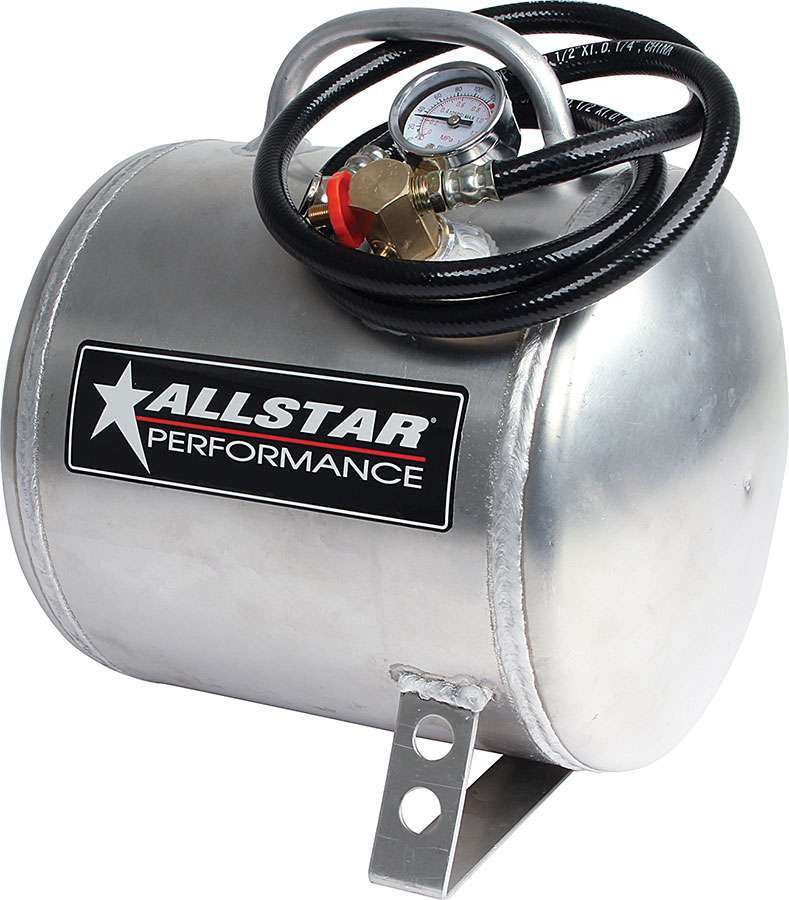 Allstar Compressed Air Tank Portable 2.75 gal 9" Diameter 11" Hose Included Aluminum Polished ALL10530