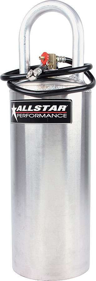 Allstar Compressed Air Tank Portable 2.75 gal 7" Diameter 24" Hose Included Aluminum Polished ALL10532