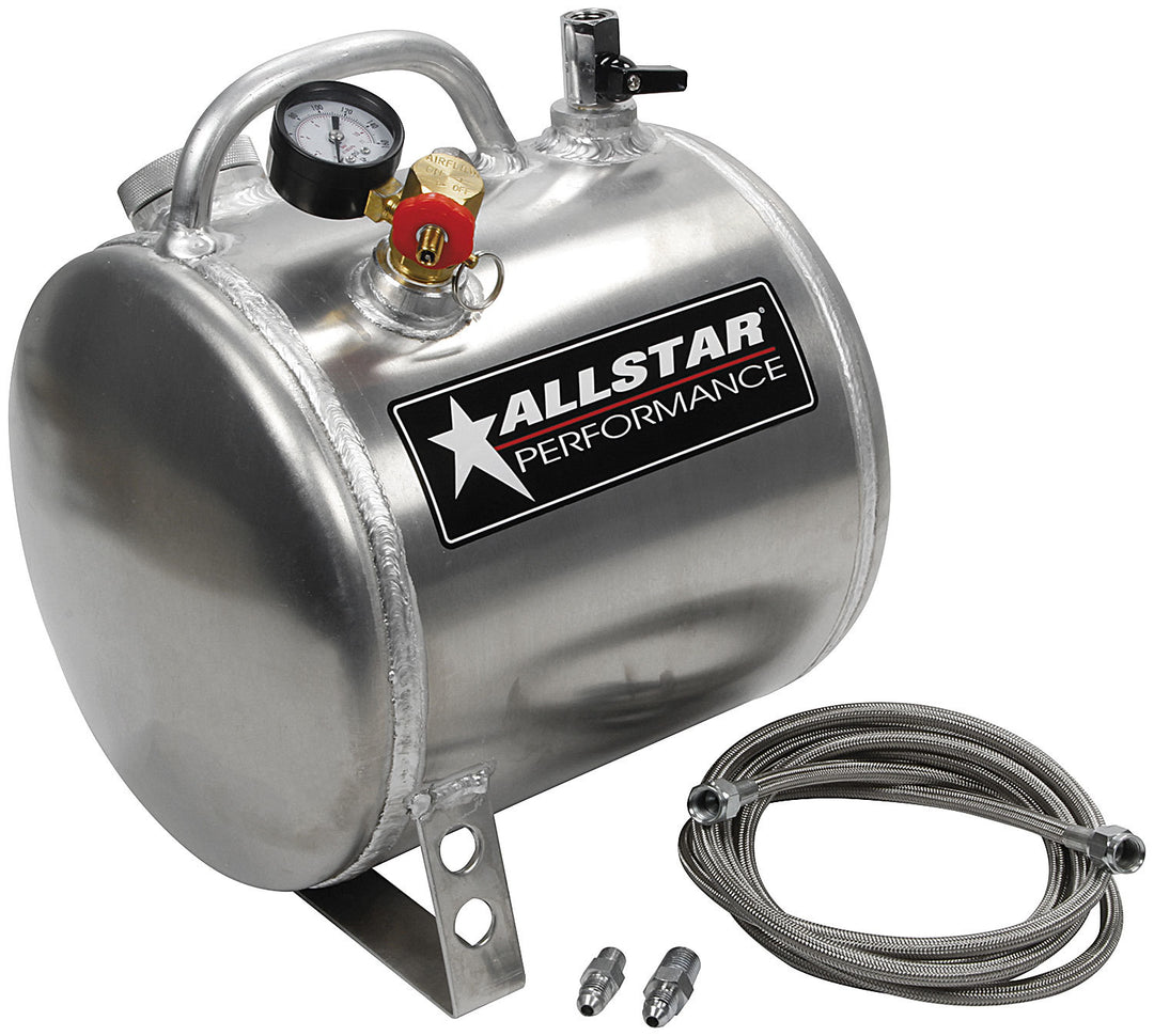Allstar Oil Pump Primer Portable 9" Diameter x 11" 4 AN Hose 1/8" NPT Male Fitting Aluminum Kit ALL10535