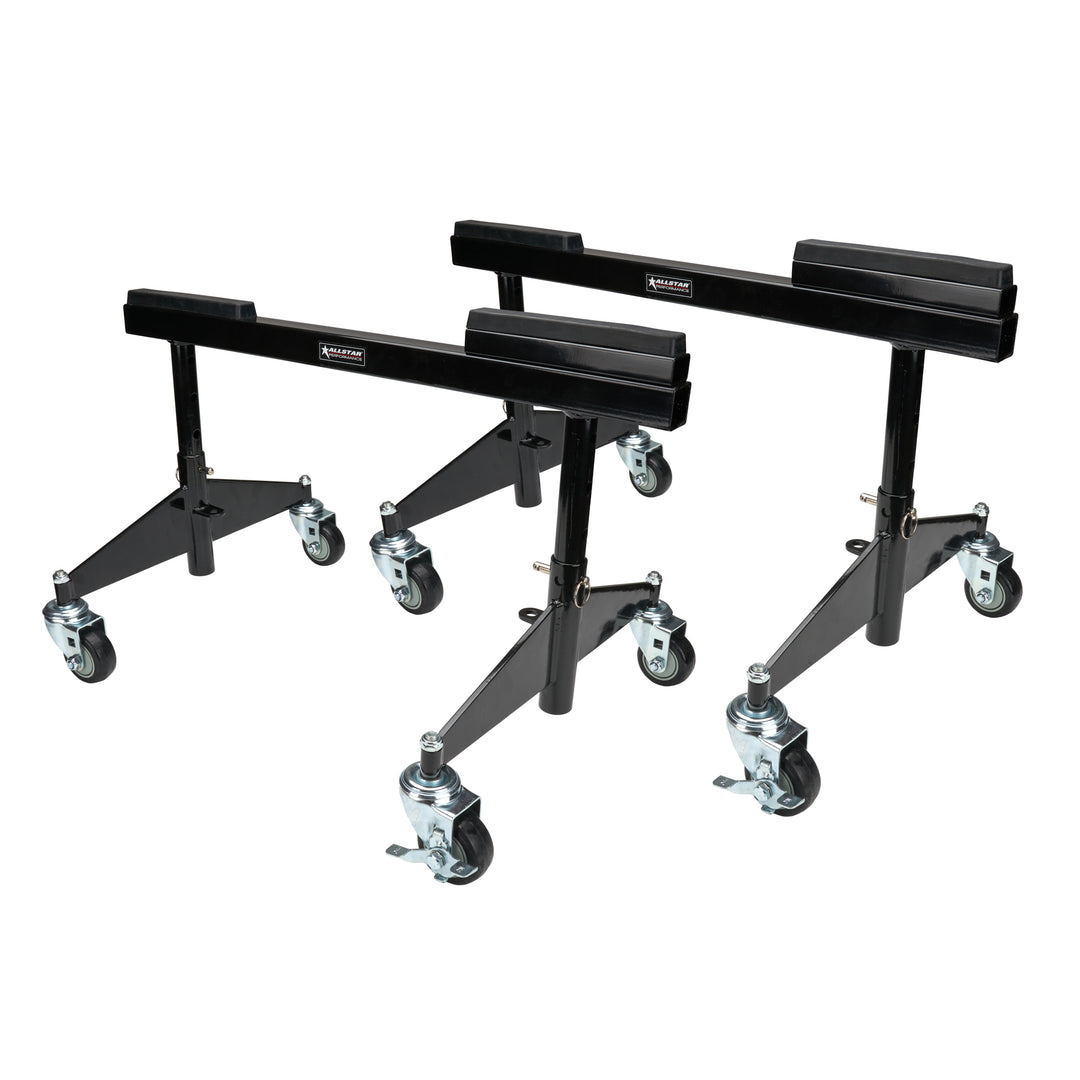 Allstar Chassis Dollies 30" Wide 13-19" Height Adjustable Collapsible Removable 1" Block Pair ALL10626