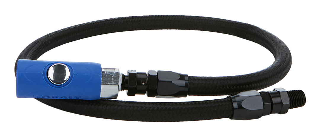Allstar Air Hose 0.25" ID 30" Quick Disconnect Fitting Rubber / Brass Black Compressed Air Tank ALL10636
