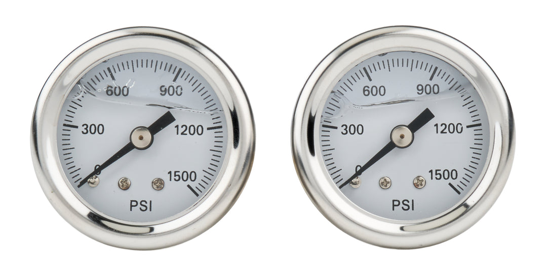 Allstar Brake Pressure Gauge 0-1500 psi Mechanical Analog Dual Gauges Full Sweep Pair ALL11026
